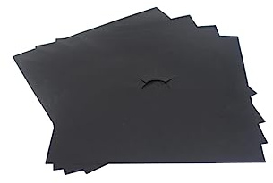 Ciieeo 4pièces Couvre-brûleurs à Gaz Réutilisables pour Plaques de Cuisson Protections Antiadhésives Lavables Noir