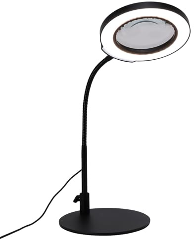 10X 20X Lupa con Luz y Soporte, Lampara Lupa con 72 Leds, 5 Temperaturas de Color y 5 Niveles de Ajuste de Brillo, para Aficiones, Lectura, Trabajo de Cerca, Joyería