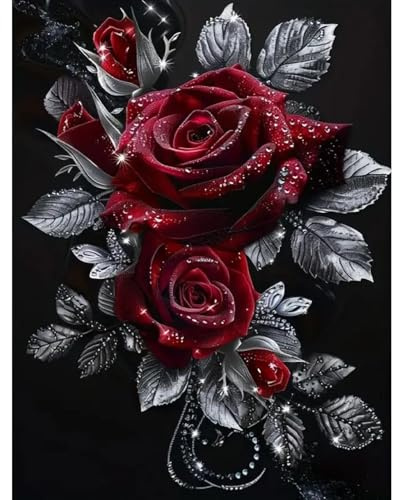 5D Diamond Painting Rosa,Kit de arte con gemas rosas,DIY Cuadro de Diamantes Personalizado, Kit Completo de Pintura Diamante para Adultos principiante,Regalo Creativo y Decoración del Hogar (40x30cm)