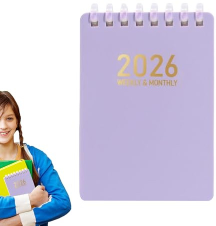 Hitburu Tagesplaner - 2026 Ringbuch | Taschenformat A7 Weichspiralbindung für Schule Beruf Planung Tagebuch Studieren