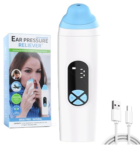 Ear Pressure Relief Device, Eustachian Tube Unblocker with 3 Speed Adjust, USB Rechargeable Ear Pressure Device for Flying, Swimming, Diving, Elevator