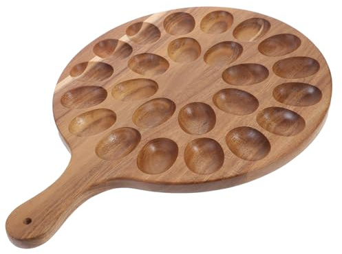 GLEAVI Vassoio per Uova Ripiene in Acacia e Reversibile Portata Resistente per Feste e Buffet Contenitore per Uova Sode e Snack Facile da