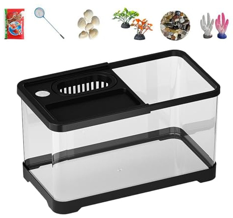 Kit di avviamento 'acquario - Organizzatore del serbatoio del desktop, serbatoio di pesce con filtro e luce a LED, nano acquari di nano | Organizzatore rettangolare con decorazione per la casa di