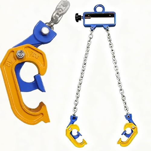 Cadena de Elevación Cadena Elevadora Vertical para Bidones, Dispositivo de Sujeción para Bidones con Gancho, Eslingas de Elevación de Barriles Compatibles con Montacargas y Grúas