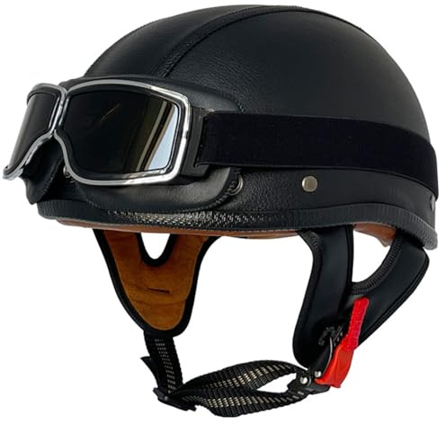 Vintage Caschi Jet E Demi-Jet Con Occhiali Casco Mezzo Retrò Moto DOTECE Omologato Caschi Cromwell De Retrò Per Uomo E Donna Aperto Casco De Scodella For Cruiser Scooter K,M:57-58CM