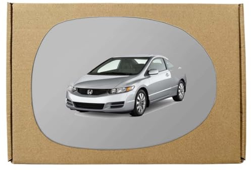 GAPlus Replacement Wing Mirror Glass Compatible with Honda Civic 2006-2011 Convex Right Driver Off Side