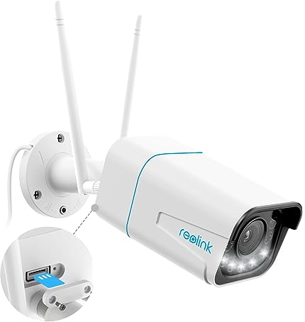 Reolink 5MP WLAN Überwachungskamera Aussen mit Spotlights, Farbiger Nachtsicht, Personen-/Fahrzeugerkennung, 2,4/5 GHz WiFi IP Kamera Outdoor, 5X Optischer Zoom, Zwei-Wege-Audio, RLC-511WA
