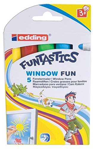 Edding Window Marker Fun e-16-5er Set Funtastics, 2-6 mm, sortiert; Packungsinhalt: 5 er Pack