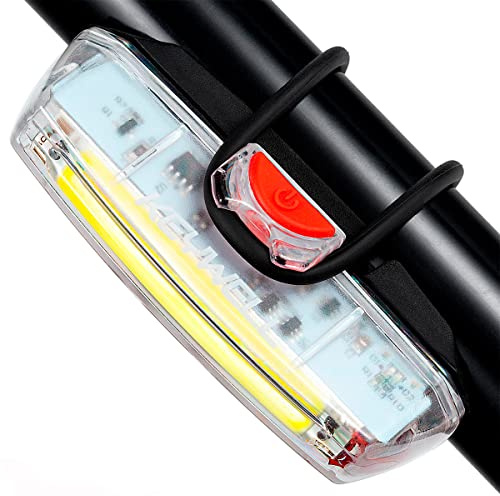 Bike Front Light USB Rechargeable-Super Bright LED Bicycle Headlight with Low Battery Indicator and Modes Memory Functions-Powerful Lumens for Cycling Safety Flashlight (White)