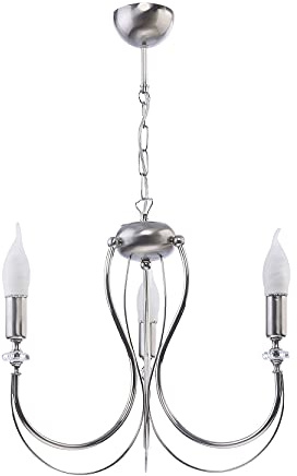 Licht-Erlebnisse Eleganter Kronleuchter AREGUND in Silber 3-armig klassisches Design Hängelampe Wohnzimmer Esszimmer