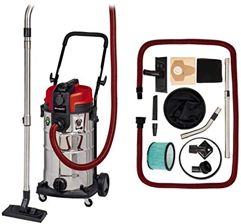Einhell TE-VC 2340 SAC Baustaubsauger (1200 W, Behälter 40 l, Filtersystem für Feinstaub, speziell Gips), mit Mehreren Düsen und Filtern