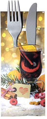 520 Bestecktaschen mit Serviette Glühwein 20 cm Weihnachten