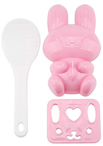 Reis Schimmel, PP Cartoon Kaninchen Modell Sushi Reis Schimmel Handwerk Onigiri Machen Werkzeug für Home Party Cartoon Bento Mittagessen Machen 3 stücke(Rosa)