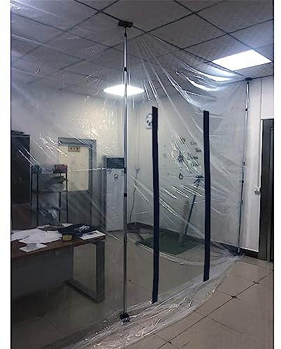 DEMA Staubschutzwand 4x10 m – Folienwand, Schmutzschleuse mit Reißverschluss, Staubschutz für Bauarbeiten, Renovierungen, Malerarbeiten, und mehr