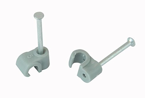 Cable Clip Round Grey 5.00MM 100/BOX | Cable Management Clips Accessories, 100 X Qty - ZZV42430