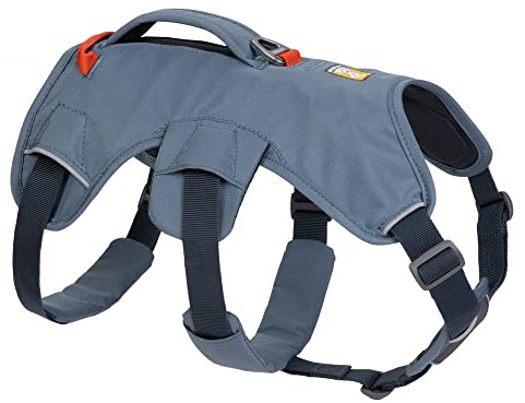 RUFFWEAR Mehrzweck-Hundegeschirr mit Griff, Web Master, verstellbares, Geschirr, 2 Leinenbefestigungen, für den täglichen Gebrauch, Slate Blue, M