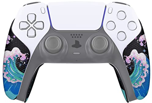 eXtremeRate PlayVital Grip Sticker für ps5 Anti-Rutsche Professionale strukturierte Gummipads Griffpolster Aufkleber Skin für ps5 Controller(Welle)