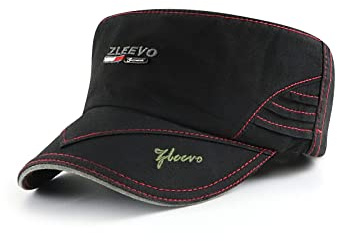 QI YUAN Army Cap Herren Vintage Military Flat Top Cap Baseballmütze Verstellbare Freizeit Outdoor Hut Sonnen Kappe