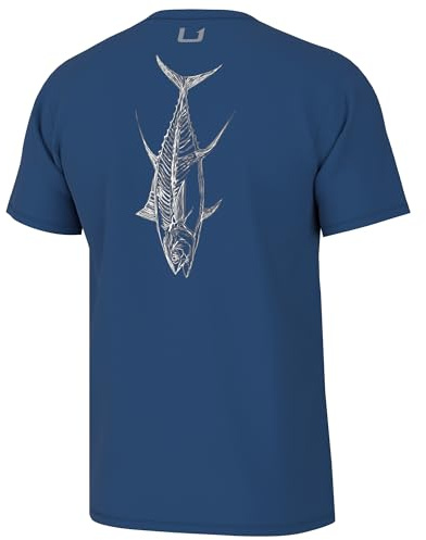 HUK Mens Fishing Graphic Tee, Performance Short Sleeve, Quick-Dry, Tuna Sketch - Set Sail, Medium