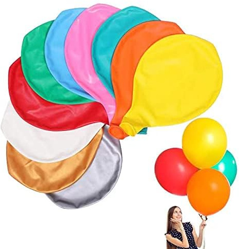 Flerfärgad jätteballong, 10 stycken jätteballonger, 36 tum, stor ballong diameter 90 cm blandad färg latex för bröllop födelsedag dop examen jul fest