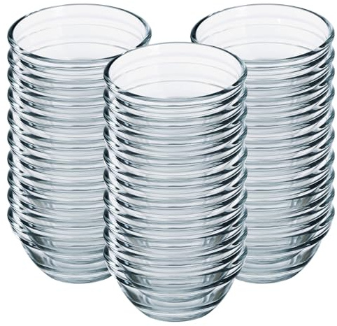 GRÄWE Cuencos de cristal de 6 cm de diámetro, juego de 12 unidades, cuencos pequeños de cristal, cuenco para mermelada, mini cuenco