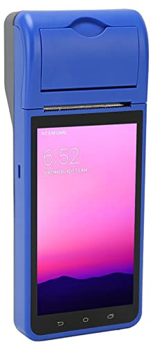 Asixxsix POS-Belegdrucker, 5,5-Zoll-IPS-Touchscreen-HD-Handheld-PDA-Belegdrucker 2 GB RAM 32 GB ROM 58-mm-Thermodrucker, Unterstützt 4G LTE WiFi Bluetooth, Unterstützt 1D 2D QR-Barcode