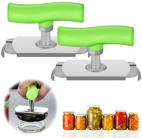 YIZWINS Effortless Arthritis Jar Opener, Verstellbarer Dosenöffner, Dosenöffner Senioren, Arbeitssparender Dosenöffner, Glasöffner mit Verstellbarem Griff, für Familie, Picknick,Geschäft (grüner)