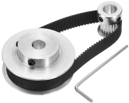 QUARKZMAN GT-2 Synchronrad 20&60 Zähne 8mm Bohrung Aluminiumlegierung Zahnriemenscheibe mit 1 Stück Länge 200mm Breite 10mm Riemen für 3D-Drucker CNC-Maschine (20-60T-8B-10)