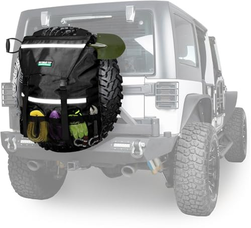 WITSTEP Spare Tire Trash Bag, Offroad Storage Bag Heavy Duty Truck Tailgate Fits up to 40 Tire, Large Recovery Gear Firewood Camping Cargo Storage for Jeep Truck SUV Car