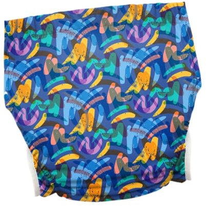 Ｚｉａｌｏｆｉ Stoffwindel-Inkontinenzhose für Erwachsene, praktisch, waschbar, weich, für ältere Menschen, verstellbare Schnalle an der Seite, wasserdicht, Dunkelblau