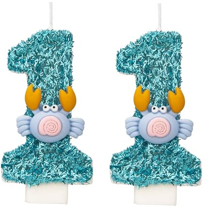 DTXLX Vela Número 11 Cangrejo Cumpleaños | Vela numérica con diseño de cangrejo para tartas. Ideal para fiestas y celebraciones infantiles de cumpleaños.