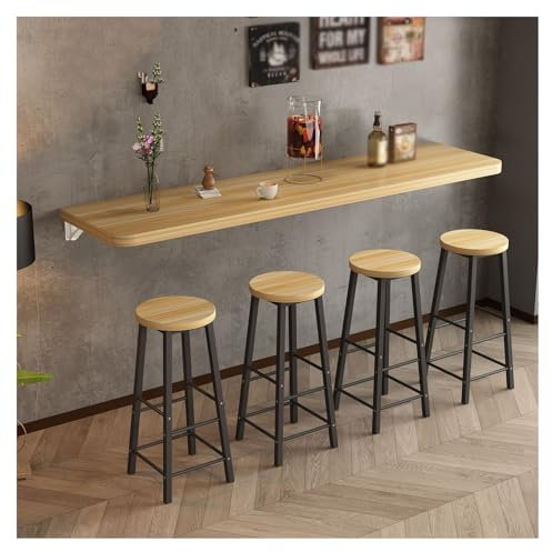Klappbarer Esstisch aus Holz, platzsparend, runder Eck-Wandtisch, einfach zusammenklappbar.