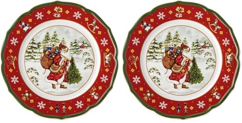Hutschenreuther Happy Wintertime H. Wintertime Red Teller flach 22 cm (Packung mit 2)