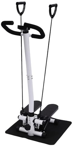 Stepper Mit Lenker,Fortschrittlicher Stepper FüR Zuhause,Up-Down-Stepper Mit Display,Hometrainer Widerstand,Mini-Stepper,Leise Mini Stepper Mit Monitor,FüR Home Office Fitness Exercise (Schwarz)