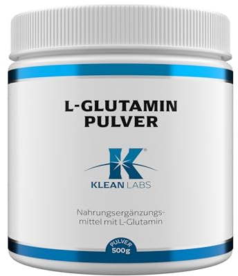 Klean Labs - L-Glutamin Pulver - 5 g - 500 Gramm - ohne Gentechnik - unterstützt Muskeln, Darm und Immunsystem bei Belastung