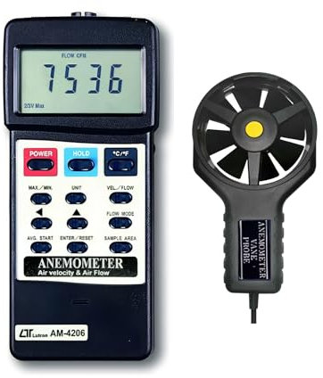 i-POOK DIGITAL ANEMOMETER AM-4206 with Temp.Measurement 0 to 50℃ RS232 interface accurate and reliable measurements for air flow and air velocity made in Taiwan