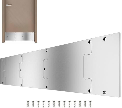 FmtwPhn Placa para puerta principal, placa para puerta interior, placa de patada para puertas, acero inoxidable, antiarañazos, para salón, dormitorio, garaje, almacén