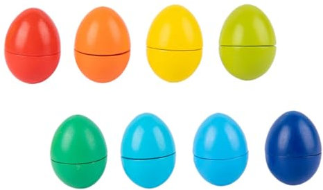 Warmhm 8stücke Holzspielzeug Eierform Spielzeug Junge Mädchen Interaktives Spielzeug Kognitives Mit Relief Mustern Für Motorische Fähigkeiten Und Hand-Auge-koordination