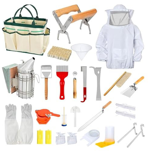 Imker Zubehör,Imkereibedarf Zubehör, Imkereizubehör, 30-teiliges Imkerei Starter Set, J-Haken, Rahmengriff, Imkereiwerkzeuge und Zubehör, für Imkereizubehör, Starter Set,Imkereiausrüstung