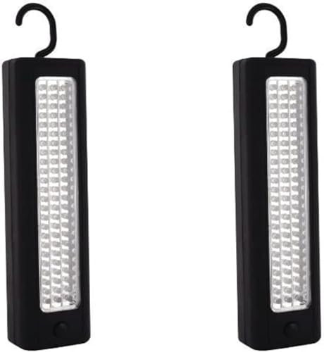 SUAVER 72LED Arbeitsleuchte Taschenlampe Ultra-Helle Werkstattlampe mit Haken und Magnet,Akku-Betrieben Inspektionslampe,Camping Werkzeug Licht LED Flutlicht Licht für Haushalt,Werkstatt (2 Stück)