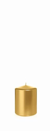 INNA-GLAS adventsljus ROSELLA, guld, 10 cm, Ø7,8 cm, 45 timmar