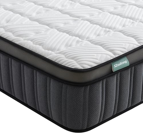 SZsuilong Matelas 180x200 26cm Épaisseur H3 H4 Dureté Moyenne Respirable Ressort Ensachés Matelas de Premium,Mousse à Mémoire de Forme, Parfait Soutien, Matelas Lit d'Adulte et d'enfant