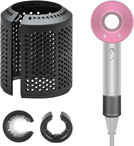 MYAYD Outer Filter Cover for Dyson Supersonic HD01 HD03 HD07 HD08 HD15 Hair Dryer Attachment, Detachable Hair Dryer Outer Strainer Filter Cage Replacement Parts (Black)