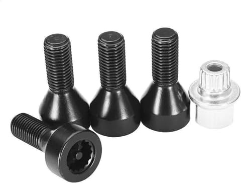 Compatibile con BMW Serie 1 3 5 6 set di 5 bulloni e dadi antifurto per cerchi in lega M12X1,5 accessori per auto OE 36136786419 Bulloni Ruota