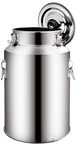 RSBFER Bidone del Latte in Acciaio Inossidabile con Coperchio sigillato, Design a Prova di perdite, Anello di Sollevamento e Maniglia per Il Trasporto,9L