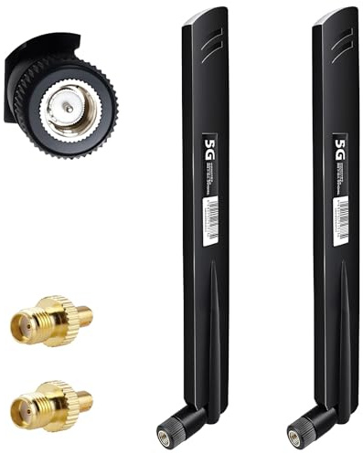 5G LTE Antenne mit Hochleistungs-Signalverstärkung - 18DBI SMA/TS9 Omnidirektionale WLAN-Antenne,600-6000MHz für 3G/4G/5G/GSM/GPRS Router IoT-Gateway Smart Home - Schwarz