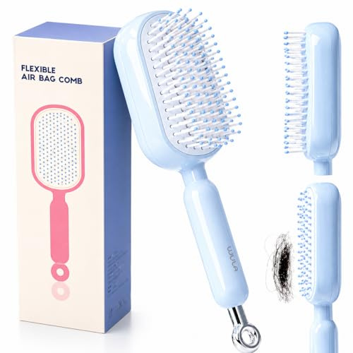 Selbstreinigend haarbürste, Einziehbar haarbürste ohne ziepen, extensions bürste, entwirrbürste, detangler bürste, Für alle Haartypen geeignet, Entwirrt mühelos Knoten und reduziert Haarbruch
