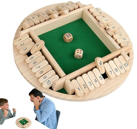 Shut the Box Dice Game, Shut the Box Game | Roliga 2-4 spelare bordsspel,Underhållande tilläggsspel av trä, stäng lådan Brädspel för födelsedagsfester, pubar, familjesammankomster