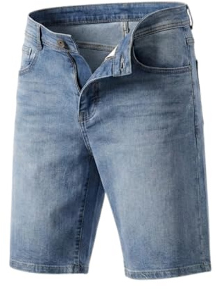 TONY BACKER - Pantaloncini Jeans Uomo, Jeans Corti Estivi, Stile Casual, Urban, Classic, Shorts Denim, Bermuda Uomo Blu Chiaro, Taglia da 44 a 54