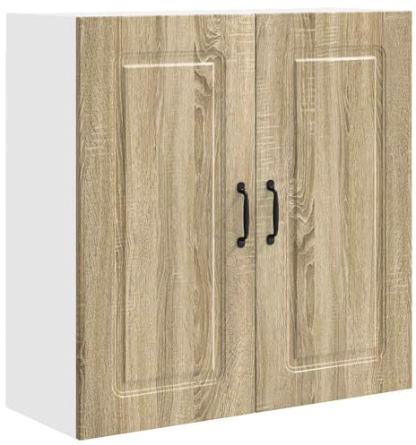 GeenYuu Köksskåp Kalmar Sonoma-ek av trämaterial 80 x 31 x 80 cm, förvaringsutrymme, köksväggskåp med robust ram för inomhusbruk och mångsidig köksorganisering
